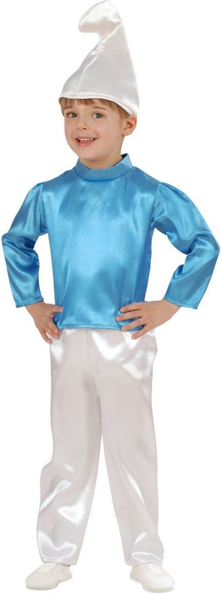 Smurf Kostuum | Kleine Blauwe Smurf Dwerg Kind Kostuum | Maat 104 | Carnaval kostuum | Verkleedkleding